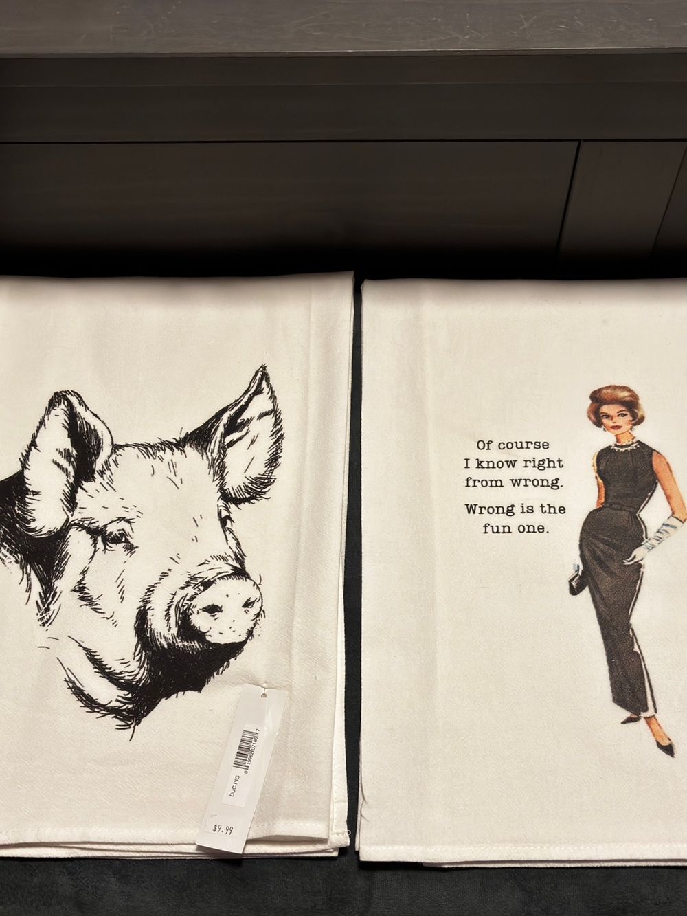 Cora & Pate Pig & Funny Quote KiCora & Pate Pig & Funny Quote Kitchen Towels Set